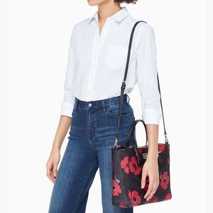 Kate Spade Alyse Wilson Road Red Poppy Nylon Satchel purse Bag tote
